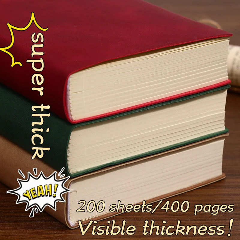 Vintage Green A6 Notebook | 200 Sheets/400 Pages Thick Paper, Portable Pocket Journal for Work & Study
