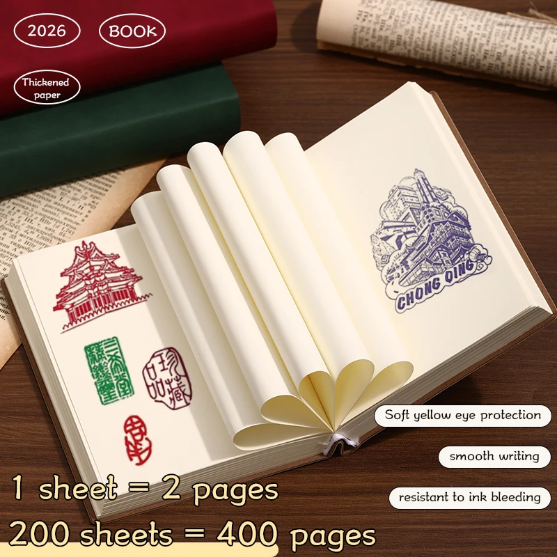 Vintage Green A6 Notebook | 200 Sheets/400 Pages Thick Paper, Portable Pocket Journal for Work & Study thumbnail 6