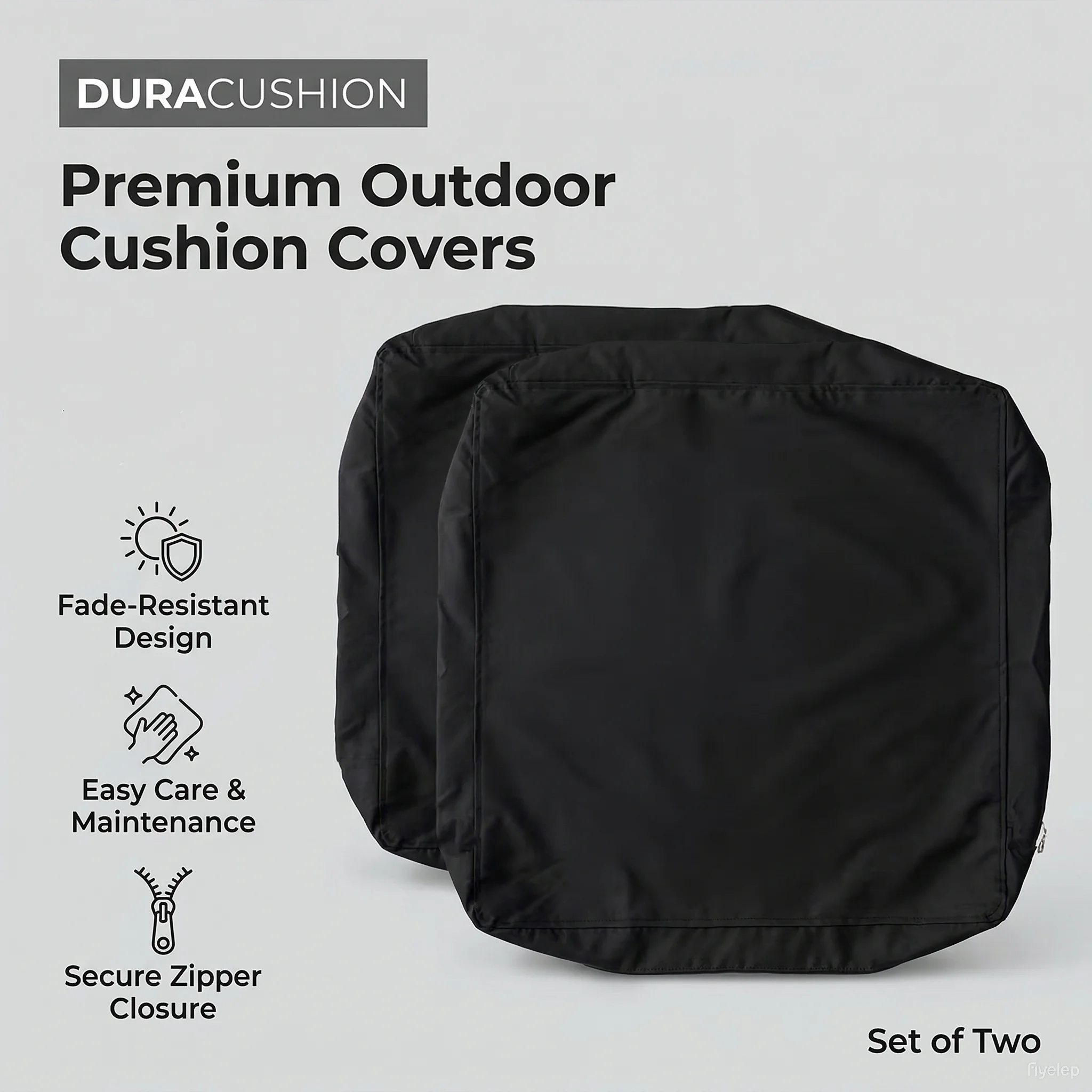 1pc  Outdoor seat cushion set - Durable, detachable cover - High-elastic foam square cushions for outdoor chairs and sofas thumbnail 2