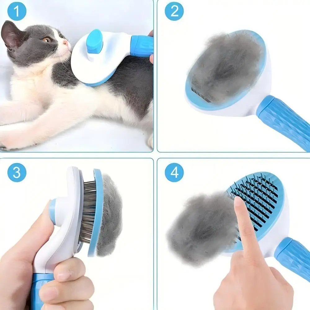 Self-Cleaning Pet Slicker Brush One-Click Cat Dog Hair Remover Professional Grooming Comb for Long/Short Fur Pets Supplies thumbnail 2