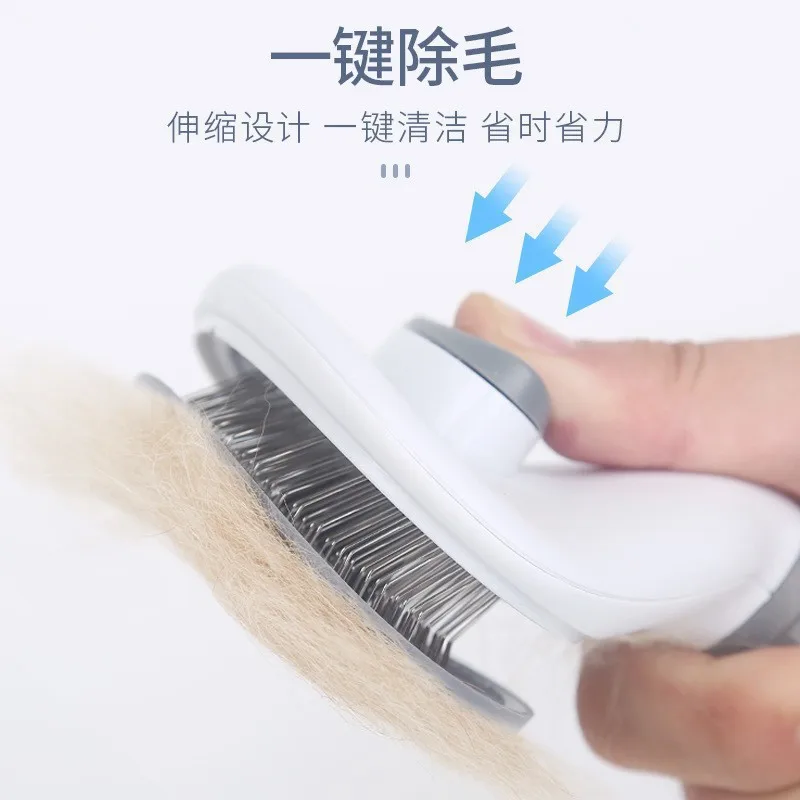 Self-Cleaning Pet Slicker Brush One-Click Cat Dog Hair Remover Professional Grooming Comb for Long/Short Fur Pets Supplies thumbnail 6