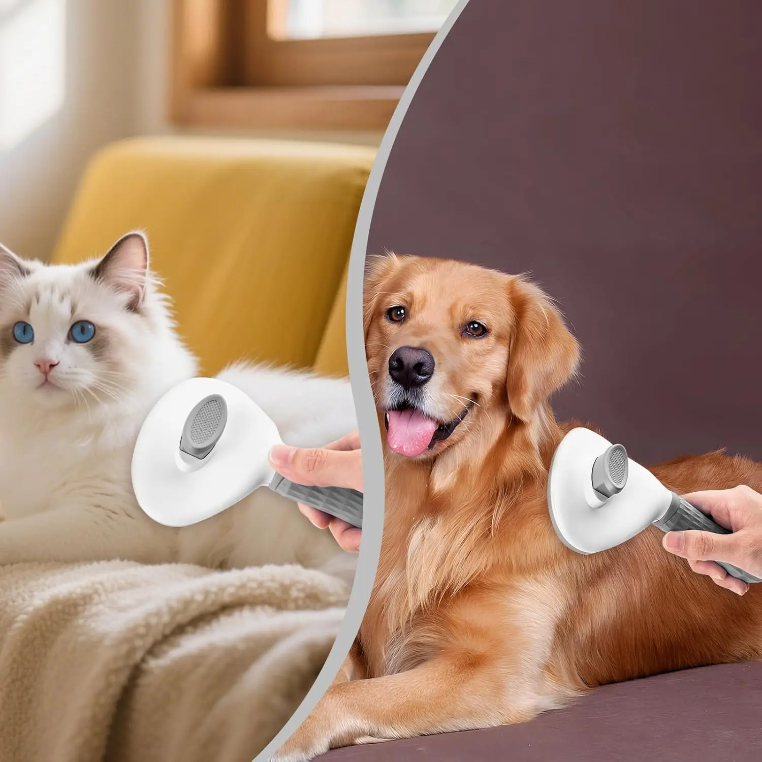 Self-Cleaning Pet Slicker Brush One-Click Cat Dog Hair Remover Professional Grooming Comb for Long/Short Fur Pets Supplies thumbnail 5
