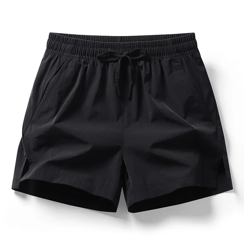 2026 new summer men's sports and casual shorts with pockets, basic pure color, lightweight, suitable for jogging and beach wear thumbnail 2