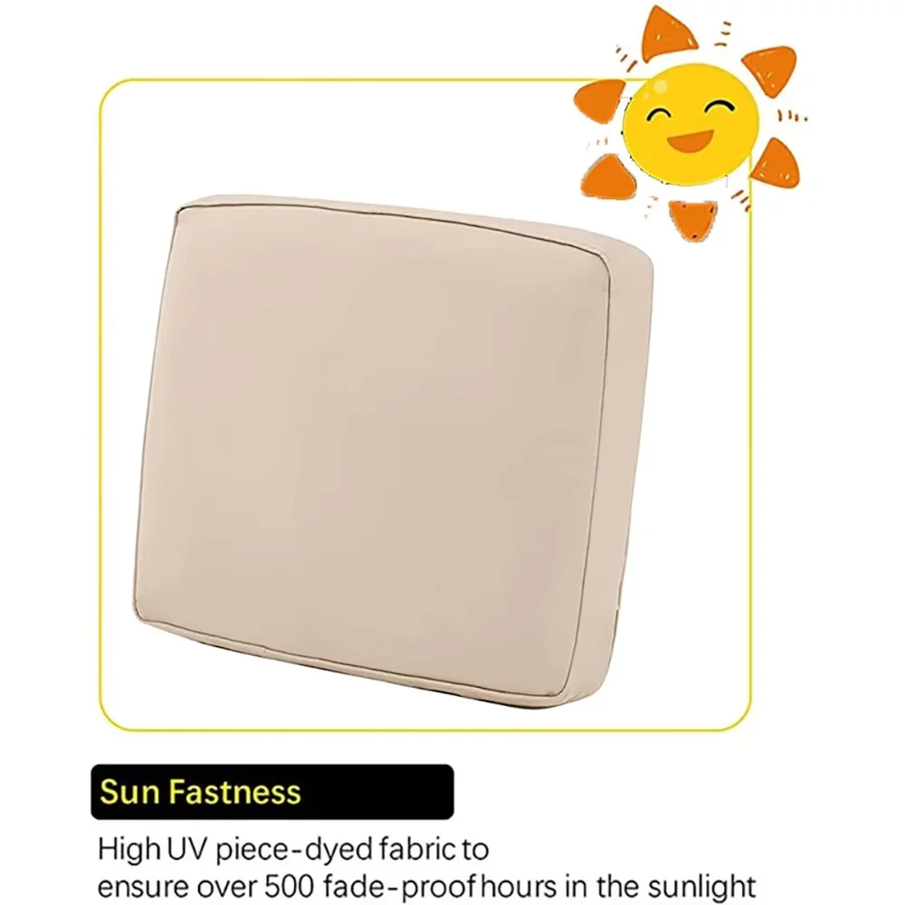 1pc  Patio Cushion Covers in Multiple Sizes,  Suitable for Outdoor Sofas and Wicker Chairs. Covers Only, Cushions Not Included thumbnail 6