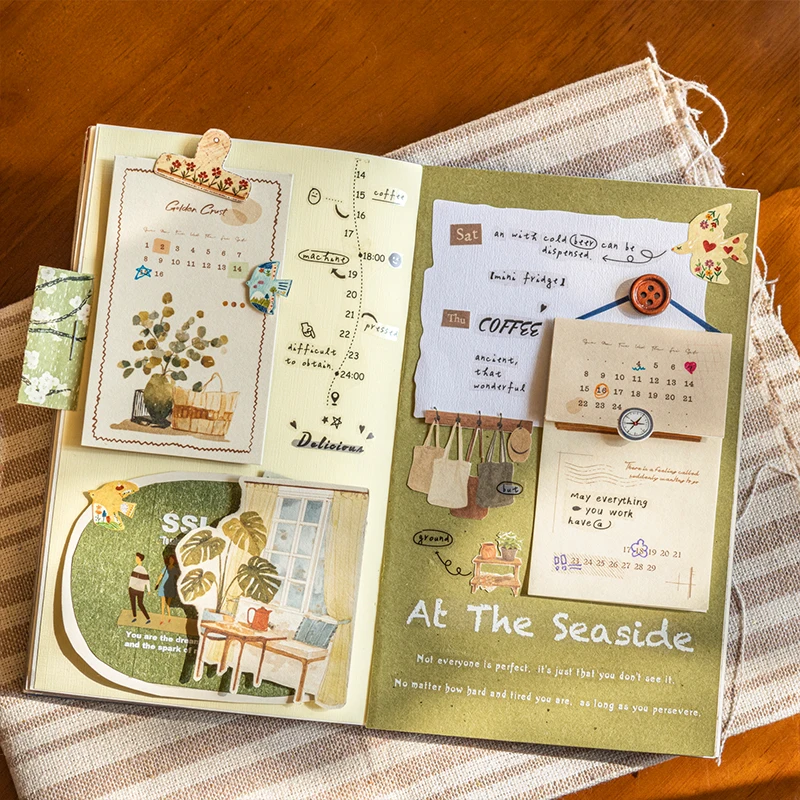 Journal GO 20pcs Time with You Note Pads Creative Warm Journaling Scrapbook Decorative Material Paper Stationery Notes