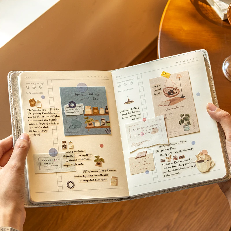 Journal GO 20pcs Time with You Note Pads Creative Warm Journaling Scrapbook Decorative Material Paper Stationery Notes thumbnail 4