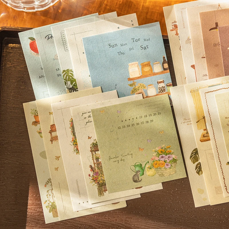 Journal GO 20pcs Time with You Note Pads Creative Warm Journaling Scrapbook Decorative Material Paper Stationery Notes thumbnail 3