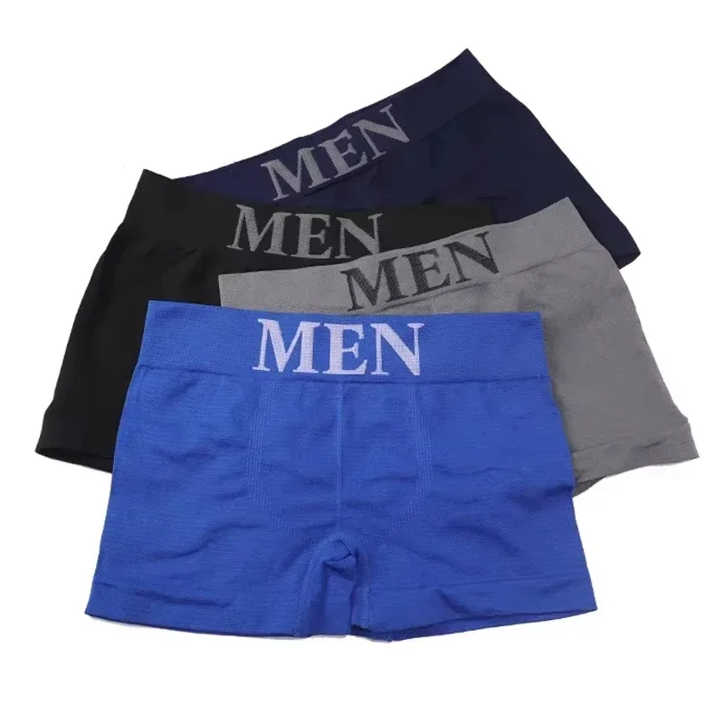 5 Pcs Men’s Boxer Briefs Breathable Soft Stretch Underwear High Elastic Comfortable Plain Color Shorts thumbnail 2
