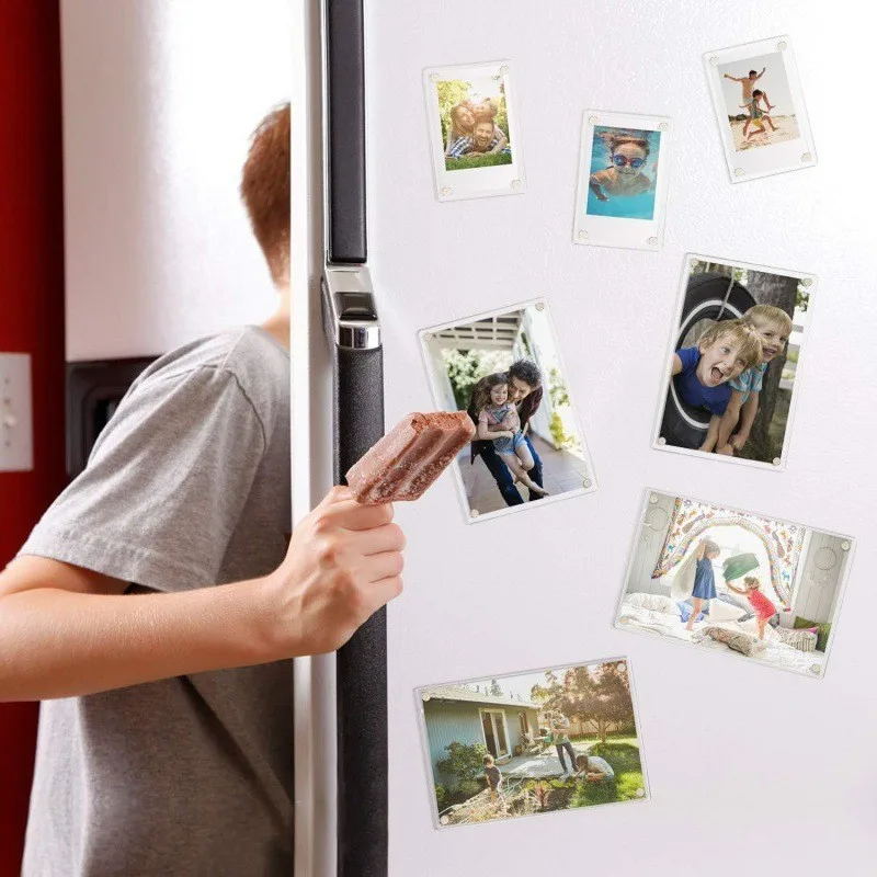 Double Sided Magnetic Acrylic Photo Frame 2.46x3.54 Inch Mini Instax Picture Frame Refrigerator Magnet Fridge Decor thumbnail 3