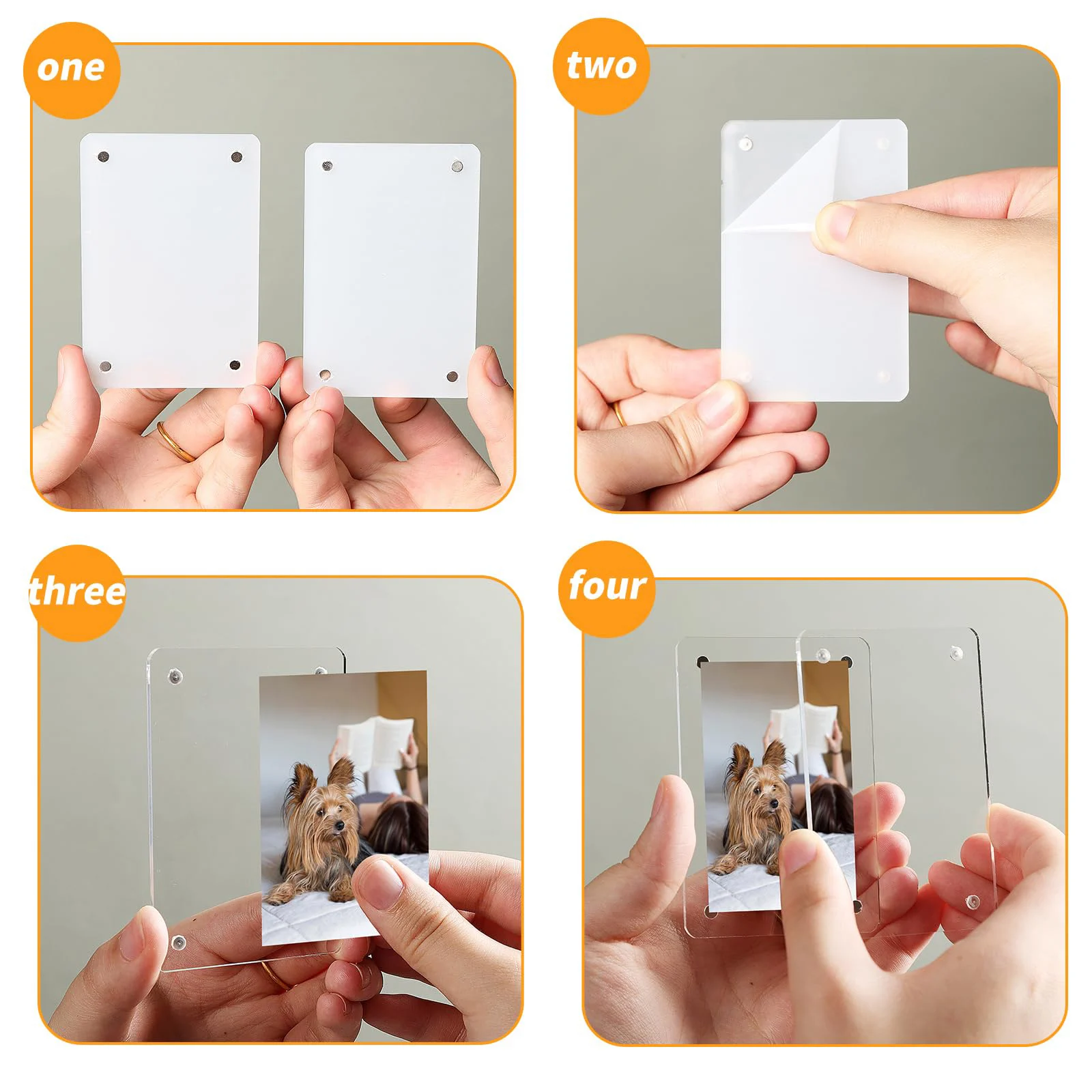 Double Sided Magnetic Acrylic Photo Frame 2.46x3.54 Inch Mini Instax Picture Frame Refrigerator Magnet Fridge Decor thumbnail 6