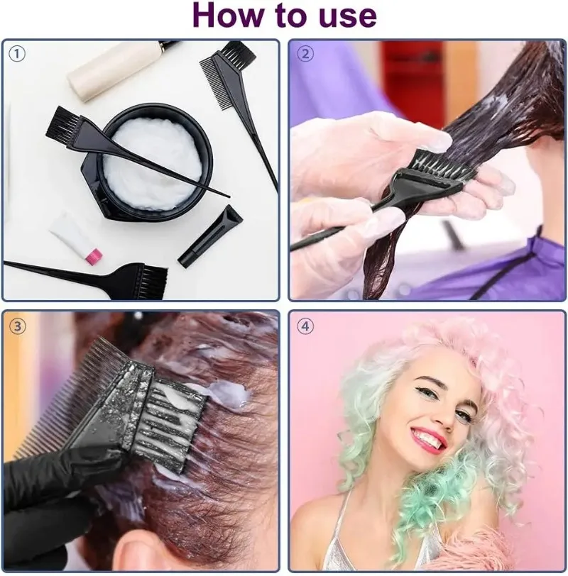 4pc Hair Coloring Kit, Hair Dye Brush, Tools for Hair Coloring Kit–Professional Dyeing Tools Set –Perfect for DIY and Salon Use thumbnail 5