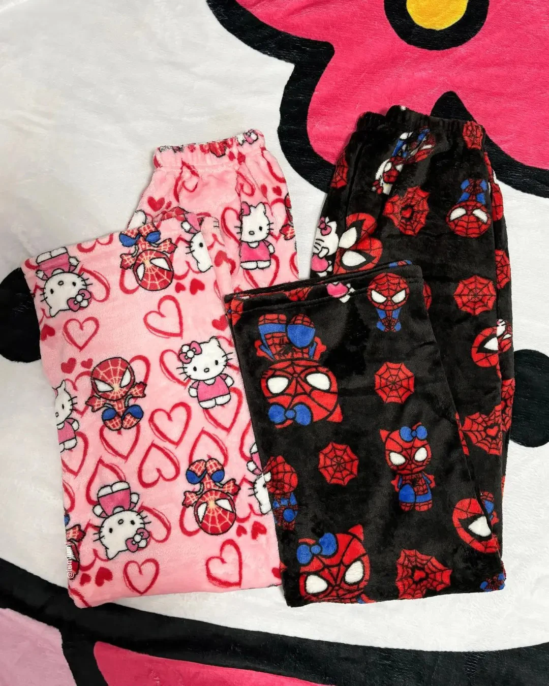 Hot Spider Man Pajamas Pants Hello Kitty Pants Anime Couple Home Trousers Cartoon Loungewear Girl's Leisure Home Trousers thumbnail 4