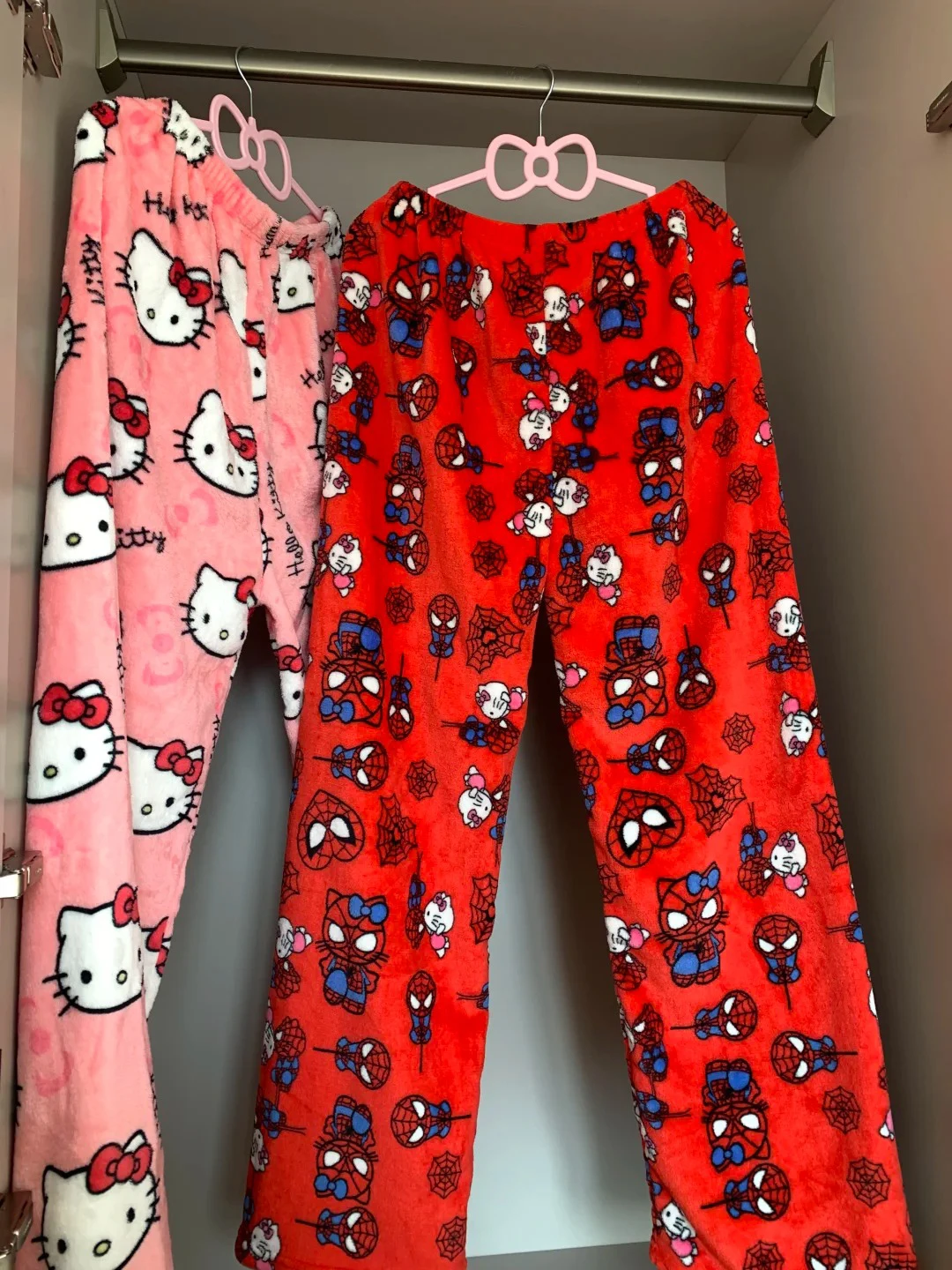 Hot Spider Man Pajamas Pants Hello Kitty Pants Anime Couple Home Trousers Cartoon Loungewear Girl's Leisure Home Trousers thumbnail 2