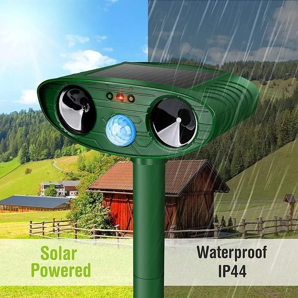 1pc Ultrasound Animal Repeller Solar Energy Cats And Dogs Repeller Rechargeable Garden FarmYard Waterproof Creature Deterrent thumbnail 2