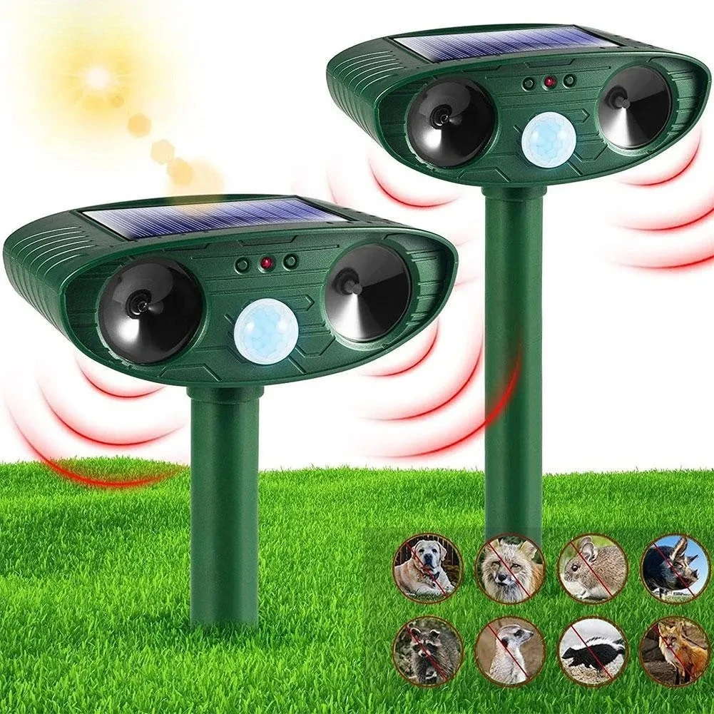 1pc Ultrasound Animal Repeller Solar Energy Cats And Dogs Repeller Rechargeable Garden FarmYard Waterproof Creature Deterrent thumbnail 4