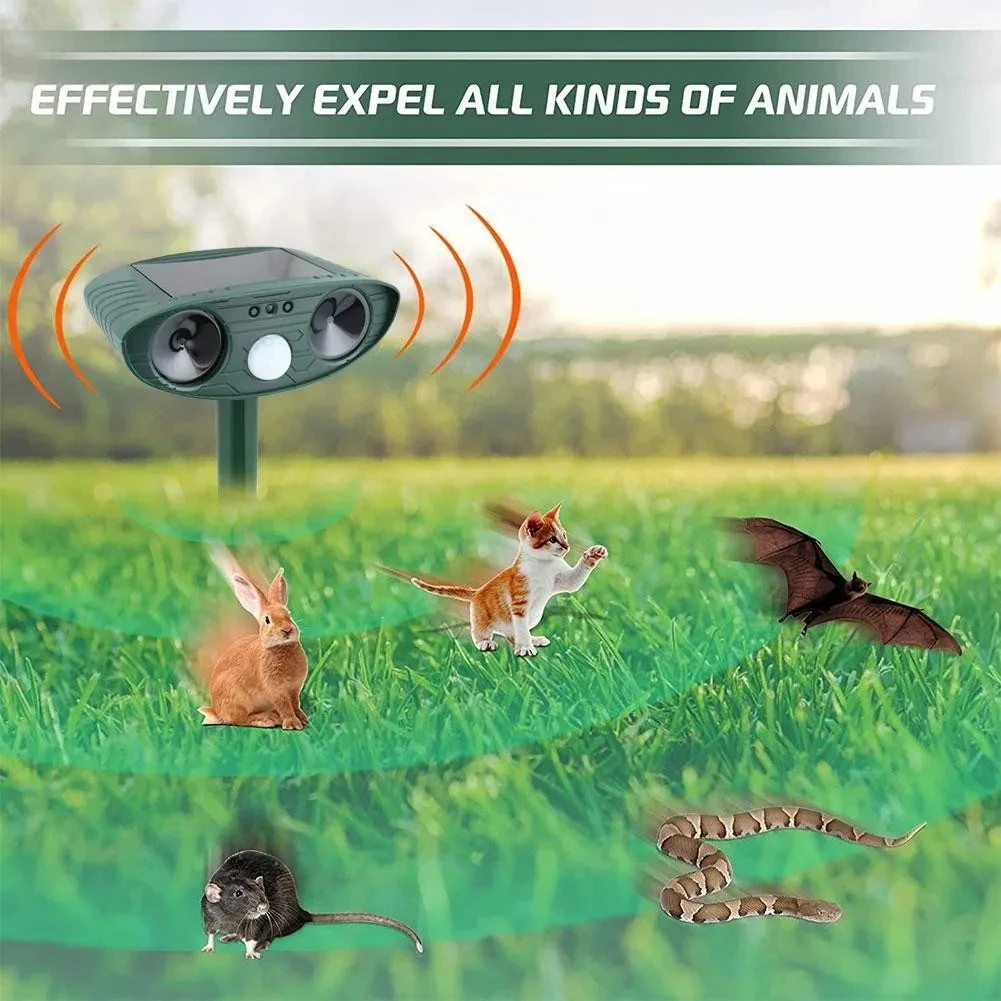 1pc Ultrasound Animal Repeller Solar Energy Cats And Dogs Repeller Rechargeable Garden FarmYard Waterproof Creature Deterrent thumbnail 6