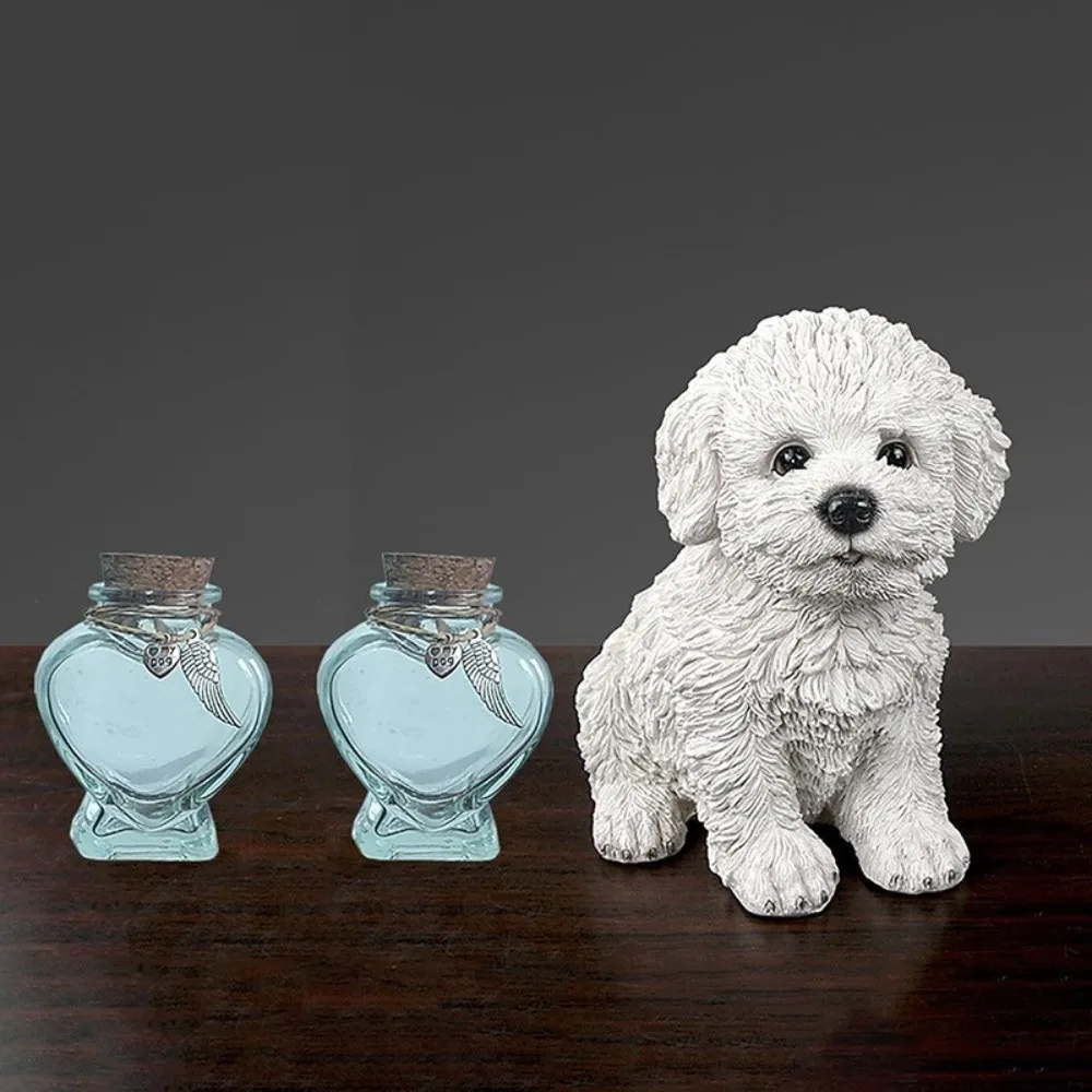 Heart-Shaped Pet Hair Storage Bottle Glass Corked Lid Pet Memorial Urn Transparent Drifting Message Bottle Memorial Gift thumbnail 2