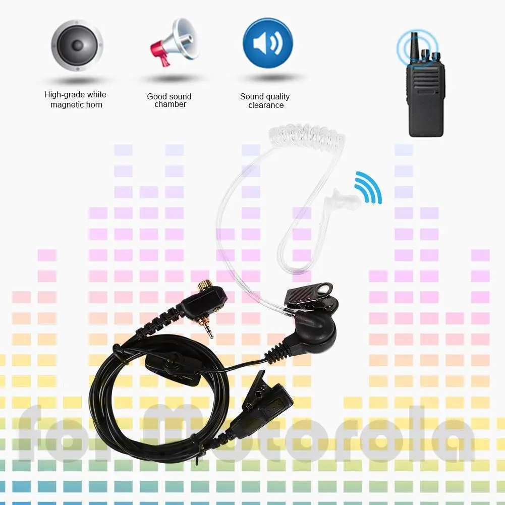 PTT Air Tube Earpiece Mic Headset for Motorola Radio MTH850 MTP850 MTS850 MTH800