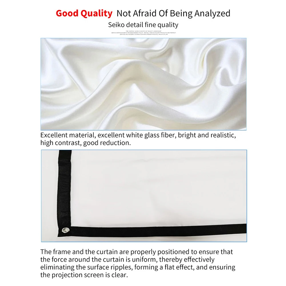 Portable 16:9 Simple Projector Curtain Set HD Display Screen Household Bedroom Decoration for Home Outdoor Office thumbnail 5