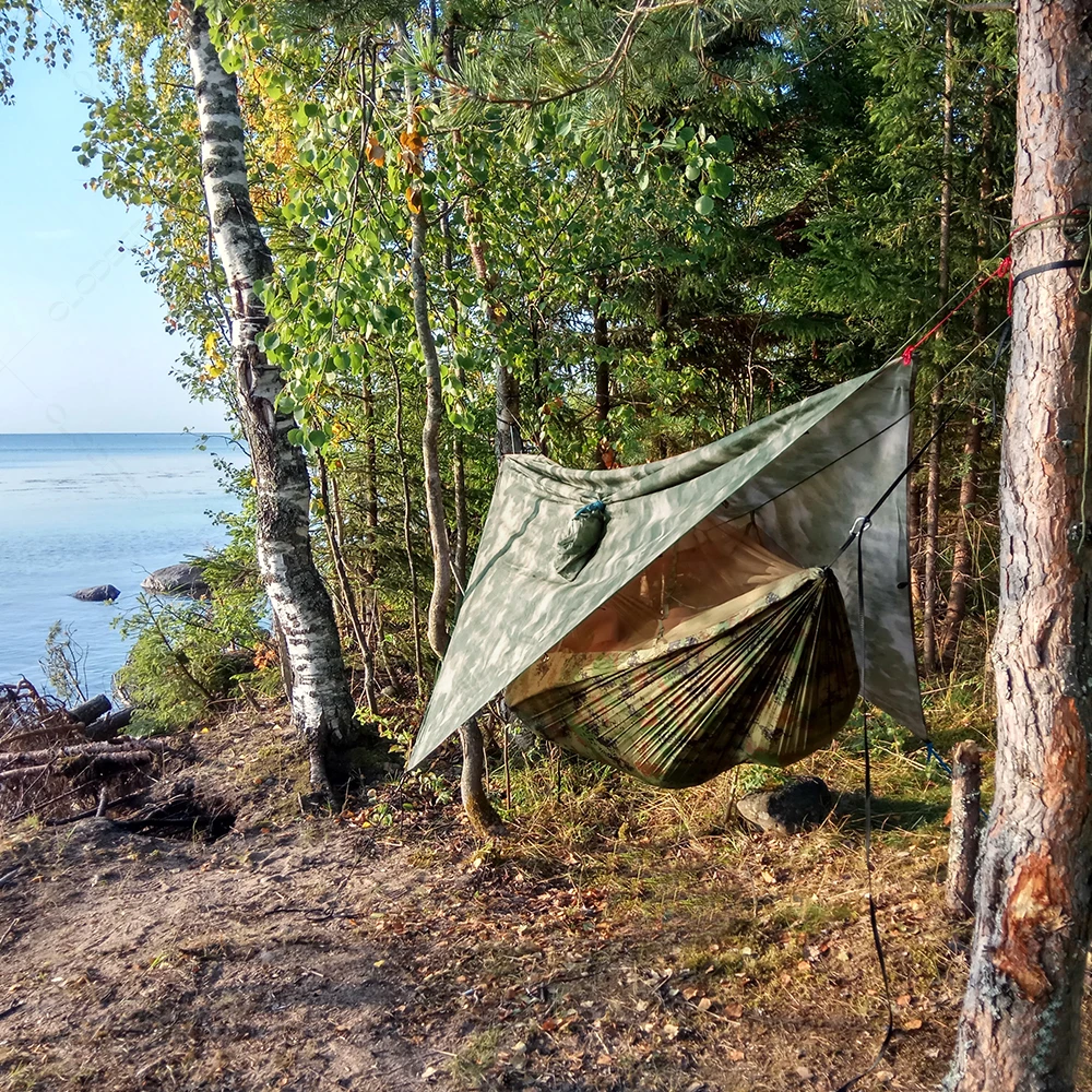 Tourist Hanging Large Hammocks Outdoor Garden Swings Furniture Seating Camping Equipment For Adults Hammocks With Mosquito Net thumbnail 4