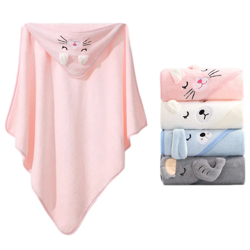 Cartoon Animal Baby Bath Towels Soft Newborn Hooded Towel Blanket Toddler Bathrobe Warm Sleeping Swaddle Wrap for Boys Girls thumbnail 2