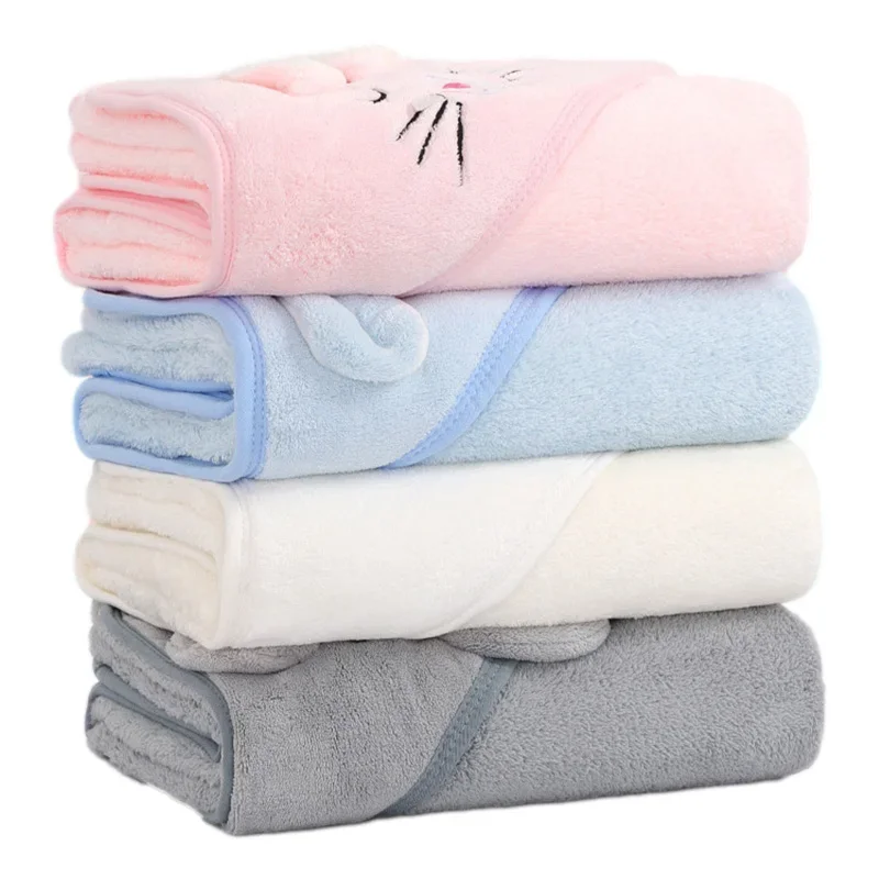 Cartoon Animal Baby Bath Towels Soft Newborn Hooded Towel Blanket Toddler Bathrobe Warm Sleeping Swaddle Wrap for Boys Girls thumbnail 4