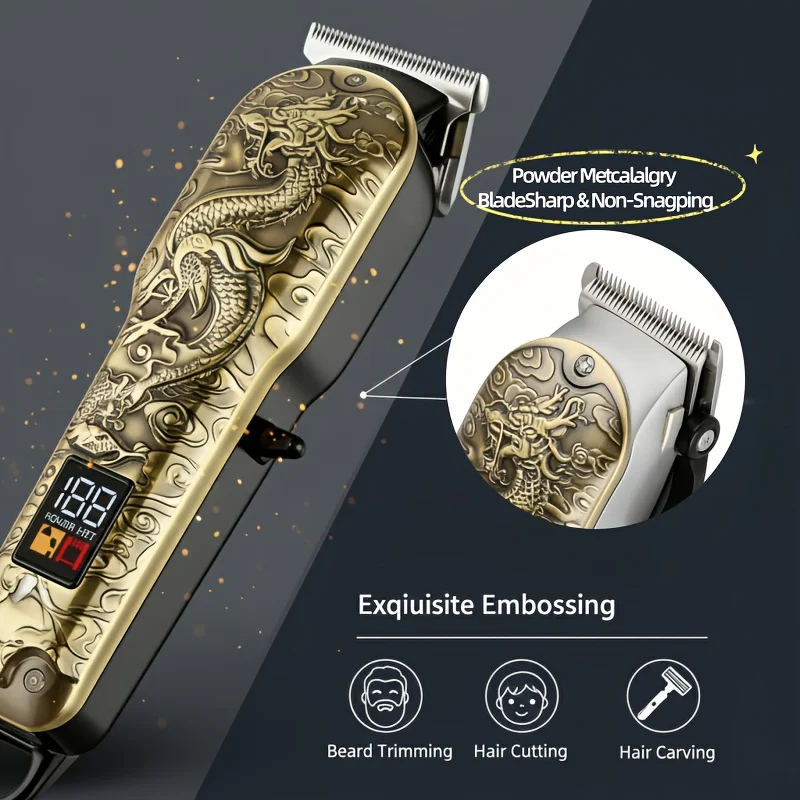 Cordless Hair Clipper for Men Rechargeable Professional T-Blade Trimmer Kit with Li-ion Battery Home Haircut & Beard Styling Set thumbnail 2