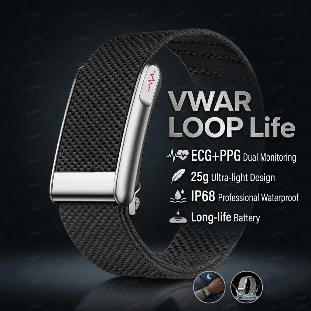 VWAR Loop Life Fitness Tracker Uric Acid Blood lipids Smart Bracelet Men ECG Blood Pressure Call Reminder Health Smart Band 2026
