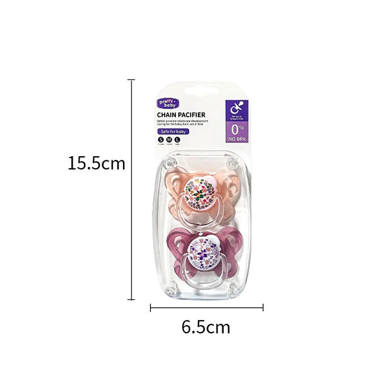 New 2pcs/4pcs Baby Pacifier with Cover, Flower-design Printed Soother with Thumb Nipple,Perfect Baby Shower Gift for Boy Girl thumbnail 5