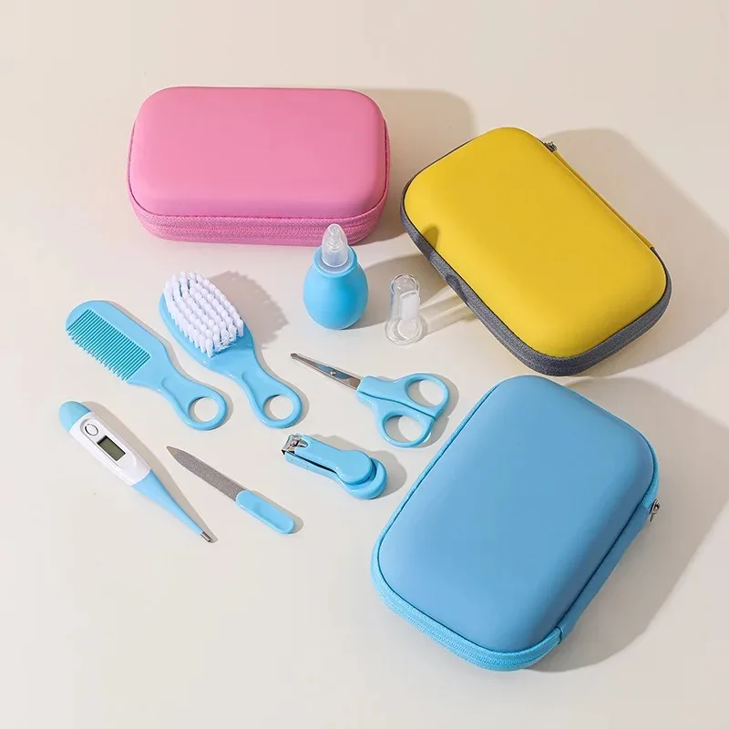 8pcs New Baby Grooming Kit with Small Case,Safety Care Set with- Feeding Dropper, Nail Clippers, Nose Cleaner,Comb,Brushes,etc thumbnail 5