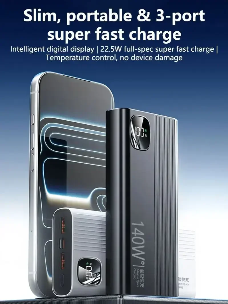 VIVO 140W 500000mAh Power Pank Large Capacity Super Fast Charging Portable Digital Display External Battery for iPhone Samsung thumbnail 4