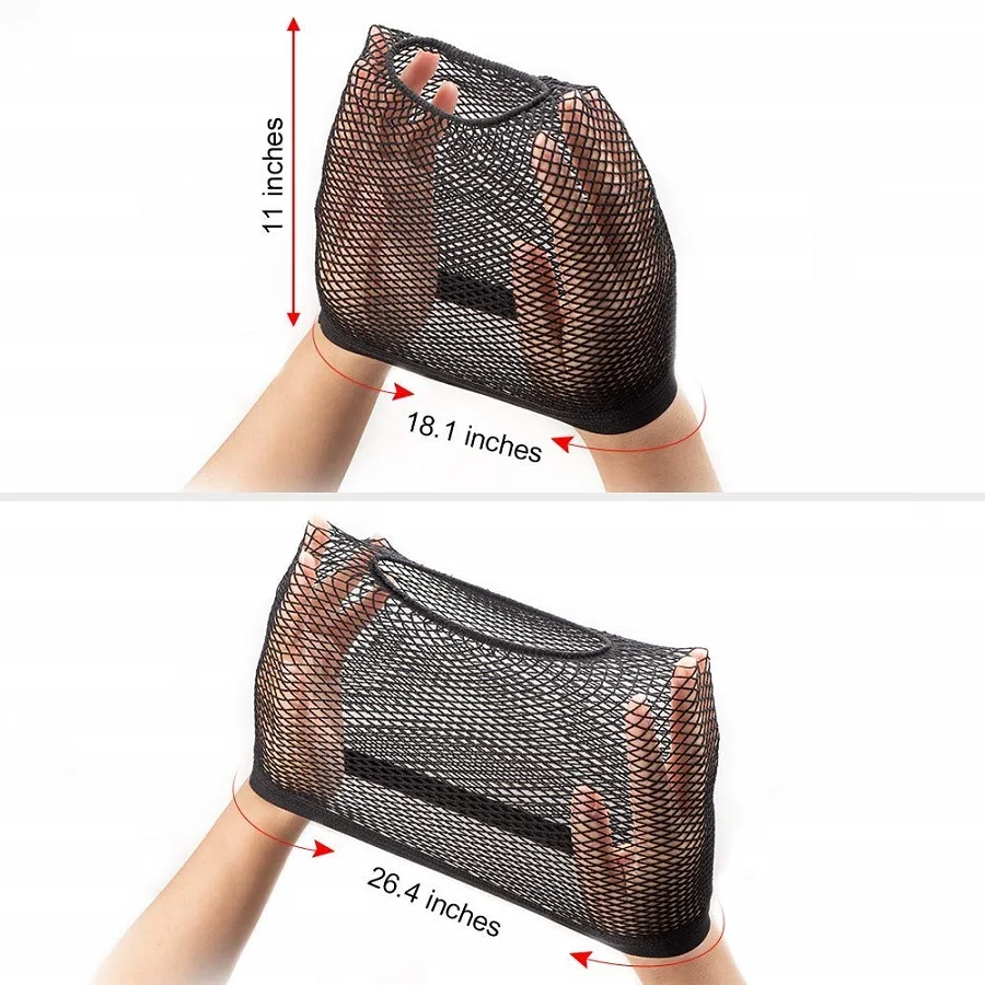 Leeons Elastic Nylon Fishnet Wig Caps Open Ended Snood Hairnet Stretchable Mesh Weaving Hair Net Wig Liner Cap for Wigs thumbnail 2