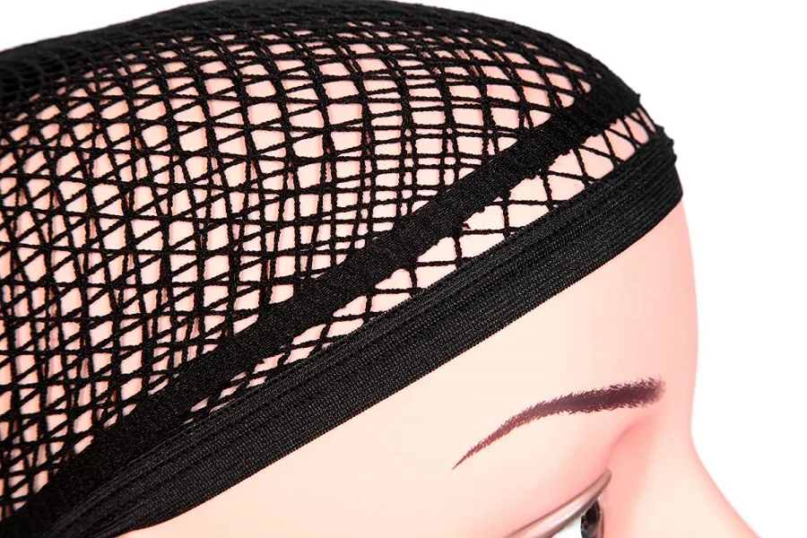 Leeons Elastic Nylon Fishnet Wig Caps Open Ended Snood Hairnet Stretchable Mesh Weaving Hair Net Wig Liner Cap for Wigs thumbnail 4