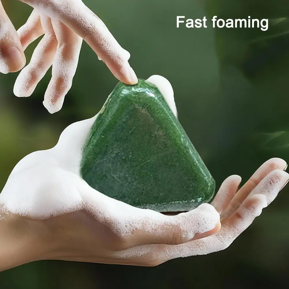 Shampoo Soap Hair Blackening & Strengthening Usman Grass & Platycladus Shampoo Bar cleaning Protects Scalp Barrier thumbnail 2