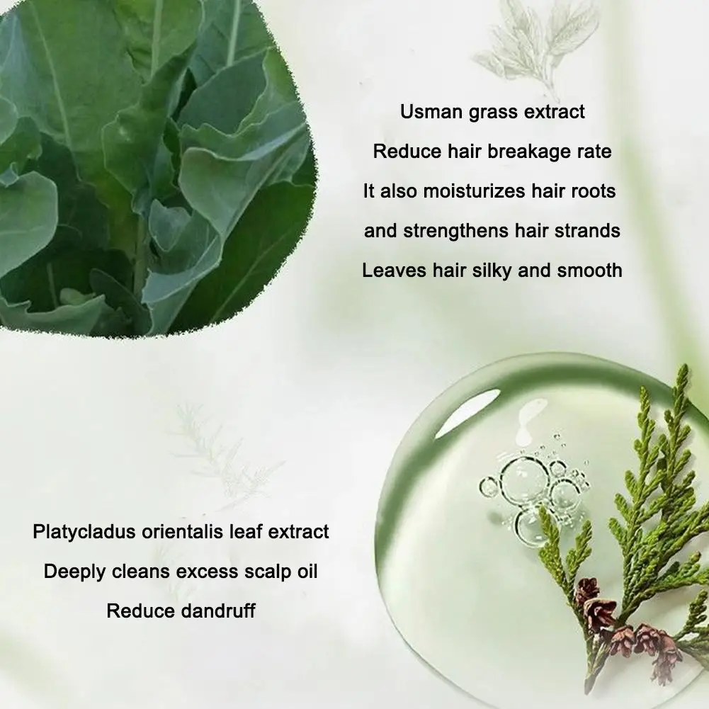 Shampoo Soap Hair Blackening & Strengthening Usman Grass & Platycladus Shampoo Bar cleaning Protects Scalp Barrier thumbnail 4