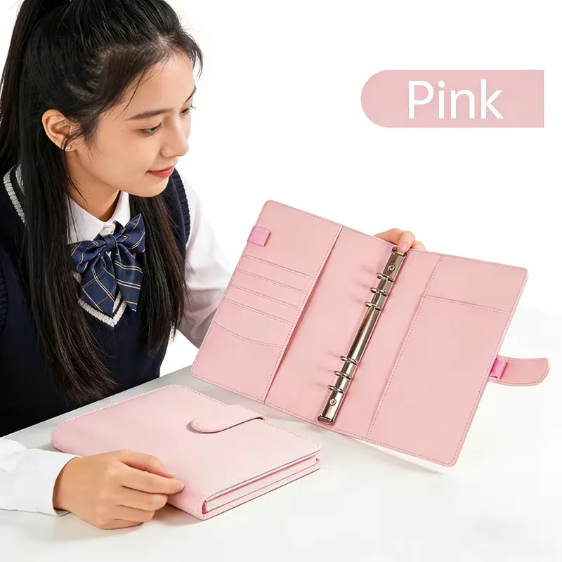 New Vintage Refillable Notebook File Folder Notepad Cover Leather Ring Binder Office Supplies thumbnail 3