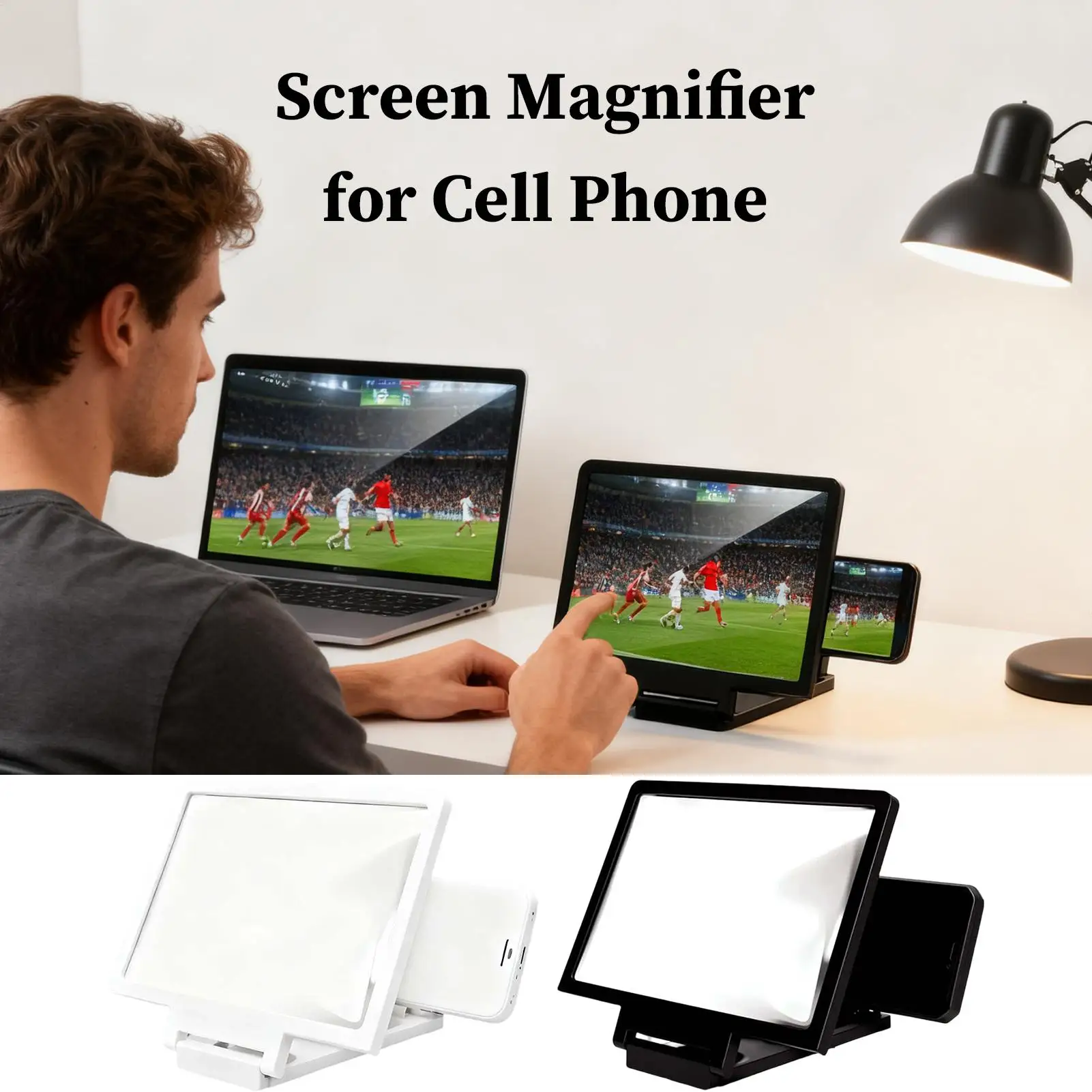 Mobile Phone Screen Magnifier HD Magnifying Lightweight Tool Portable Phone Screen Magnifier for Daily Reading Learning Movie