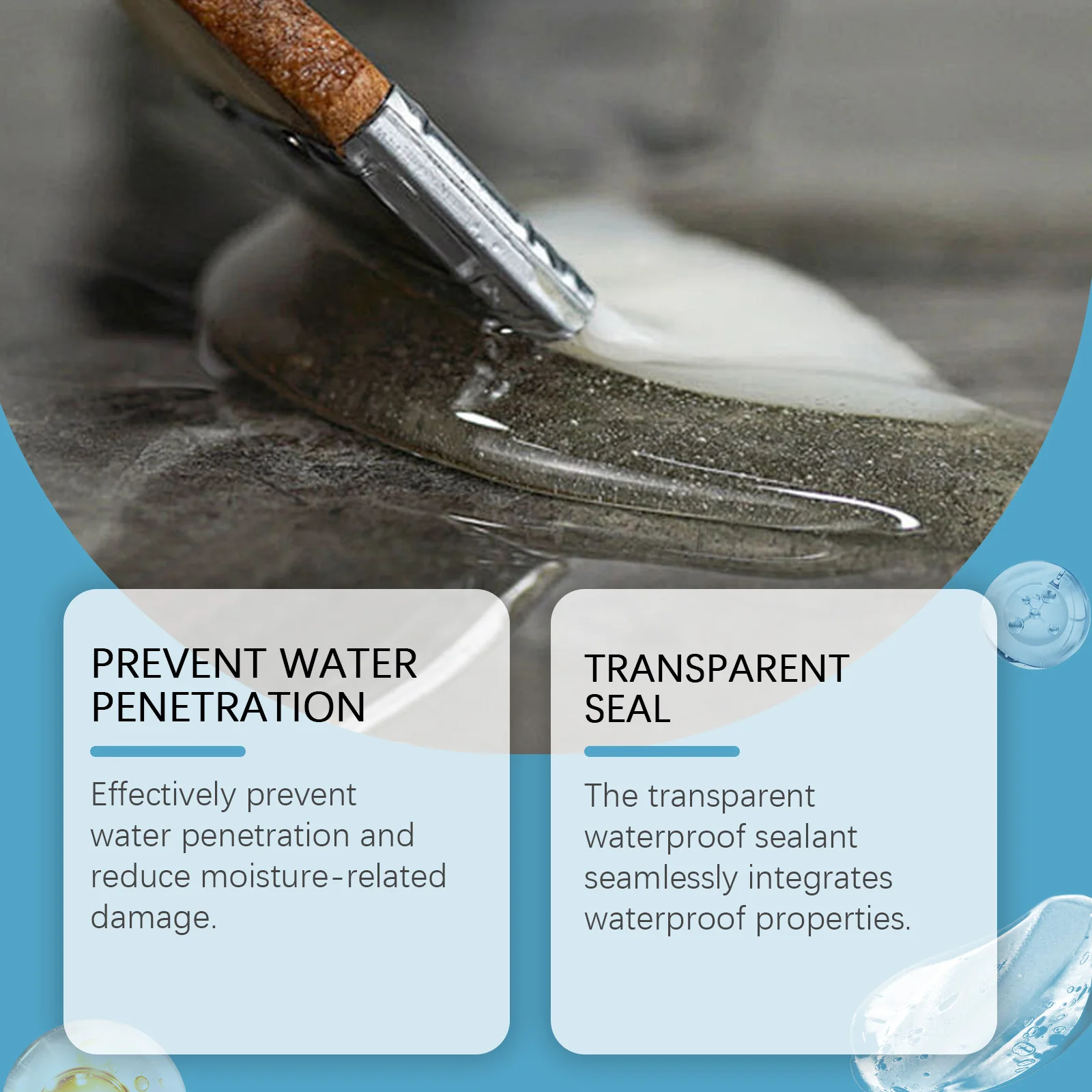 Transparent Waterproof Sealant Used for Roof Leak Repairs Bathroom Tile DIY Home Concrete Walls Fast Drying Comes with Brush thumbnail 2