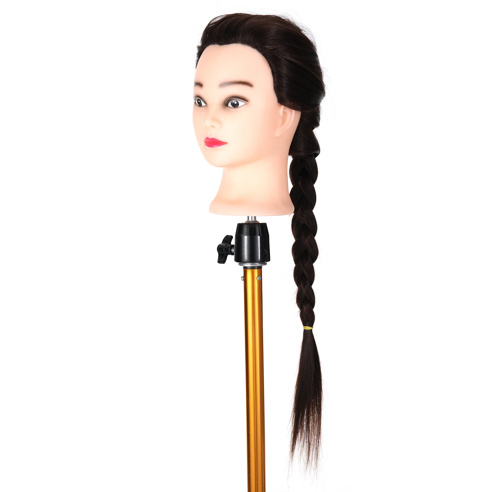 30% Human Hair Mannequin Head with Clamp Holder for Braiding Hair Styling Practice 24'' Manikin Head for Hairdresser Cosmetology thumbnail 6