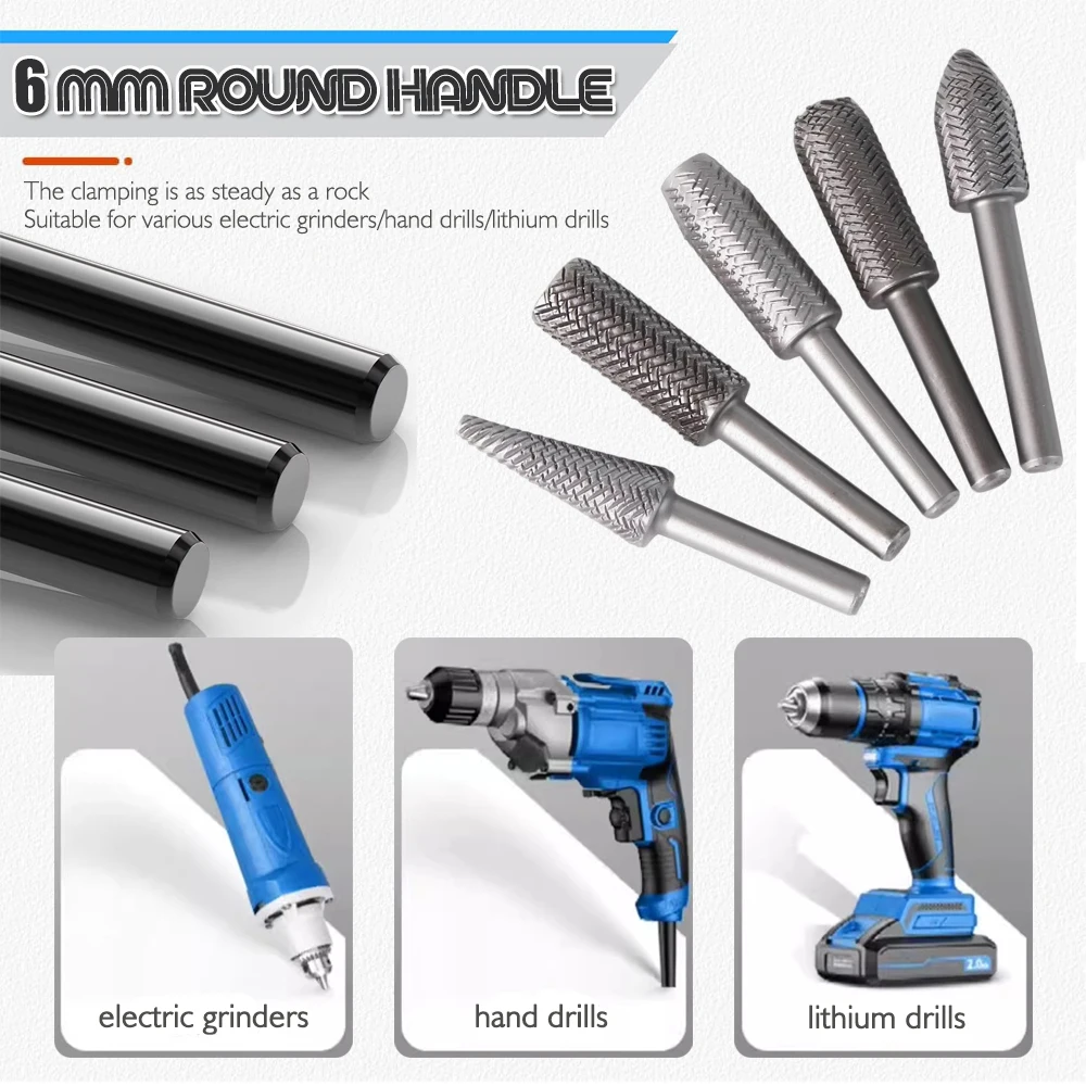 5 Pcs Woodworking Rotary File Set Electric Rotary Grinding & Polishing Machine with Grinding Head Tea Tray Root Carving Tool thumbnail 4