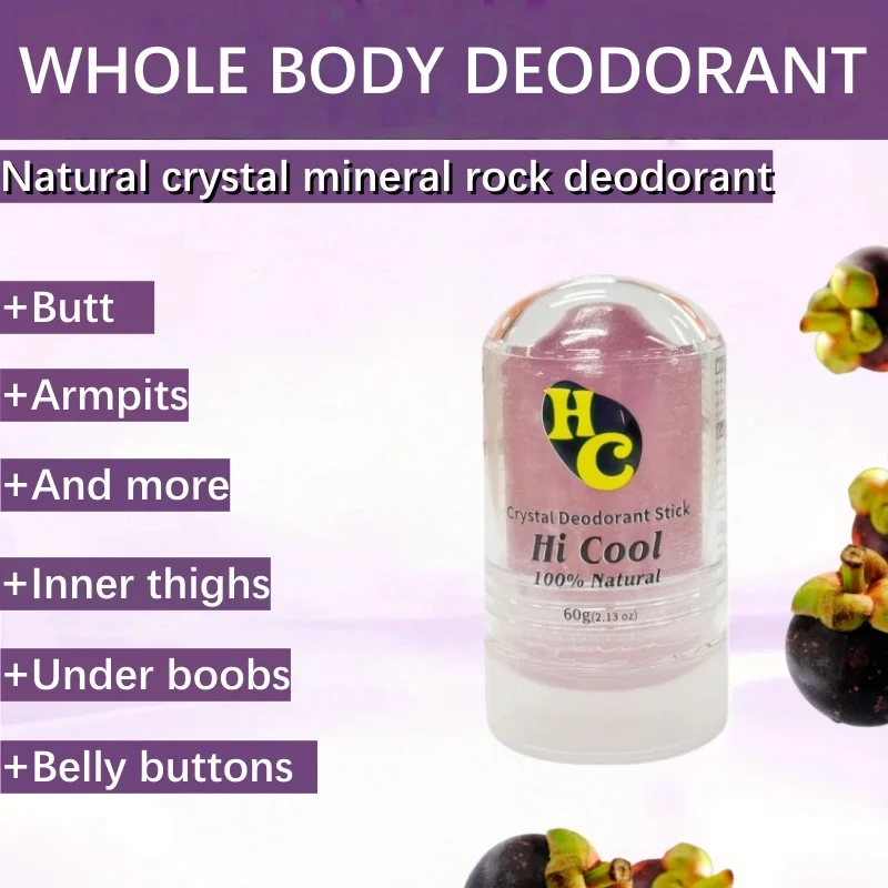 60g Natural Alum Crystal Deodorant Stick for Women & Men – Potassium Alum Stone for Odor Control,Non-Sticky Mineral Rock Design thumbnail 2