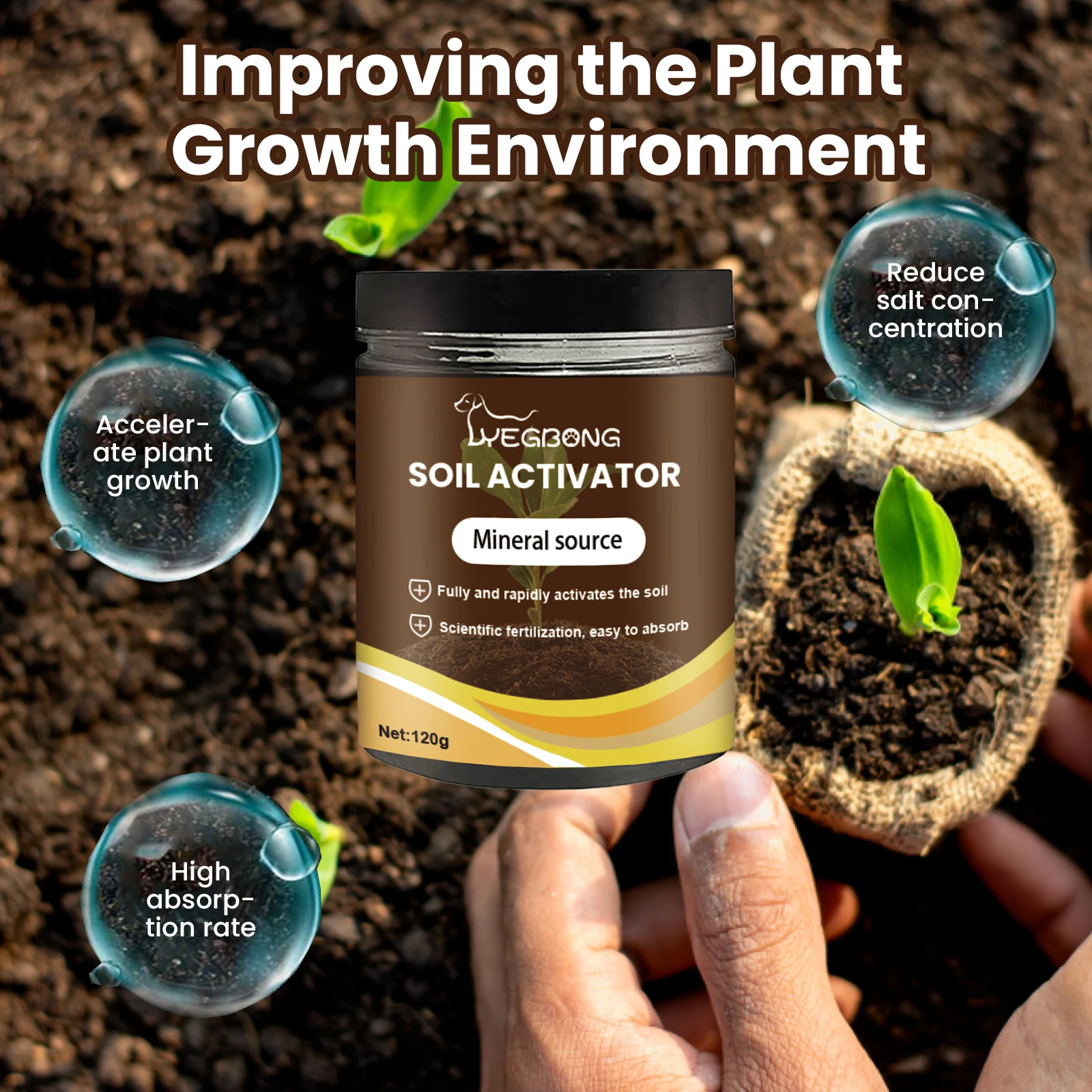 Soil Activator Mineral Source Garden Nutrient Soil Loosen Soil Prevent Compaction Promote Root Health Growth Flower Fertilizer thumbnail 5