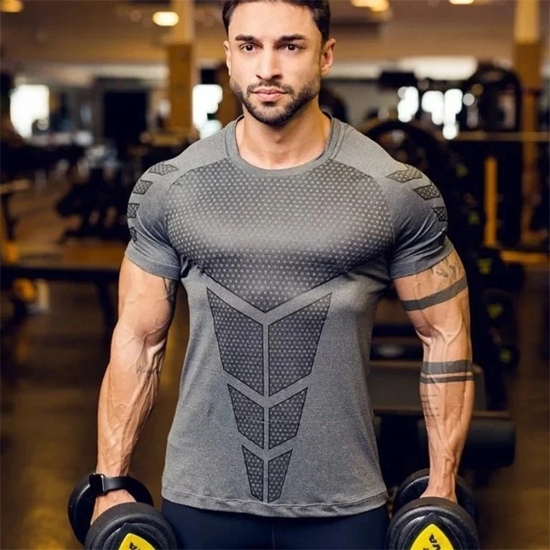 2026 Summer Men Compression T-shirt men Training Sportswear Male Gyms Running tops short sleeve fitness men Sports t-shirts thumbnail 5