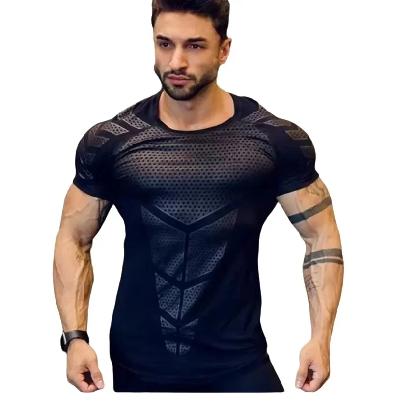2026 Summer Men Compression T-shirt men Training Sportswear Male Gyms Running tops short sleeve fitness men Sports t-shirts thumbnail 2