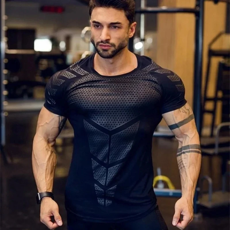 2026 Summer Men Compression T-shirt men Training Sportswear Male Gyms Running tops short sleeve fitness men Sports t-shirts thumbnail 3