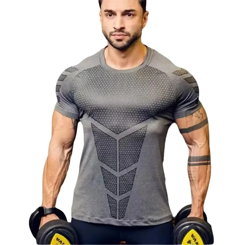 2026 Summer Men Compression T-shirt men Training Sportswear Male Gyms Running tops short sleeve fitness men Sports t-shirts thumbnail 4