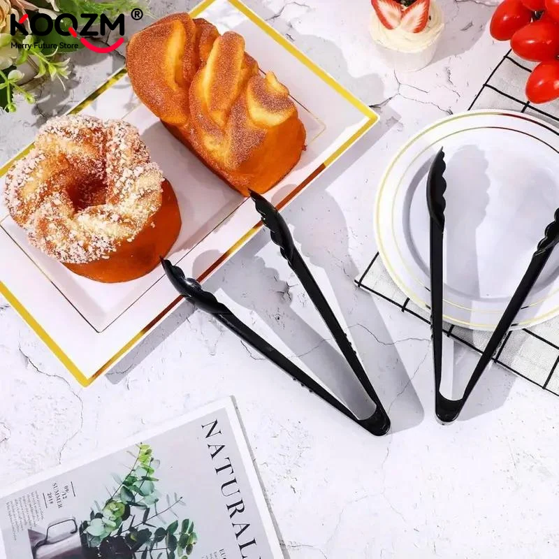 2/4/6pcs Black Plastic Food Tongs BBQ Bread Clip Kitchen Utensil Outdoor BBQ Clamps For Camping Kitchen Tongs For Baking Steak thumbnail 4