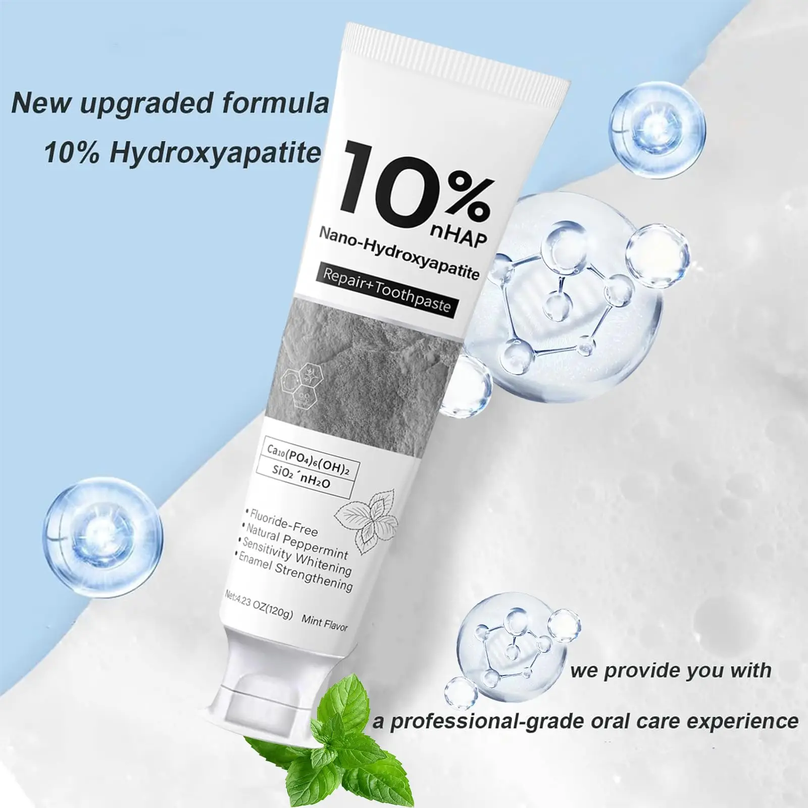 10% Nano-Hydroxyapatite Toothpaste Reduce Tooth Stains Fresh Breath Intenses Stain Whitening Toothpaste 120g Teeth Care Supplies thumbnail 4