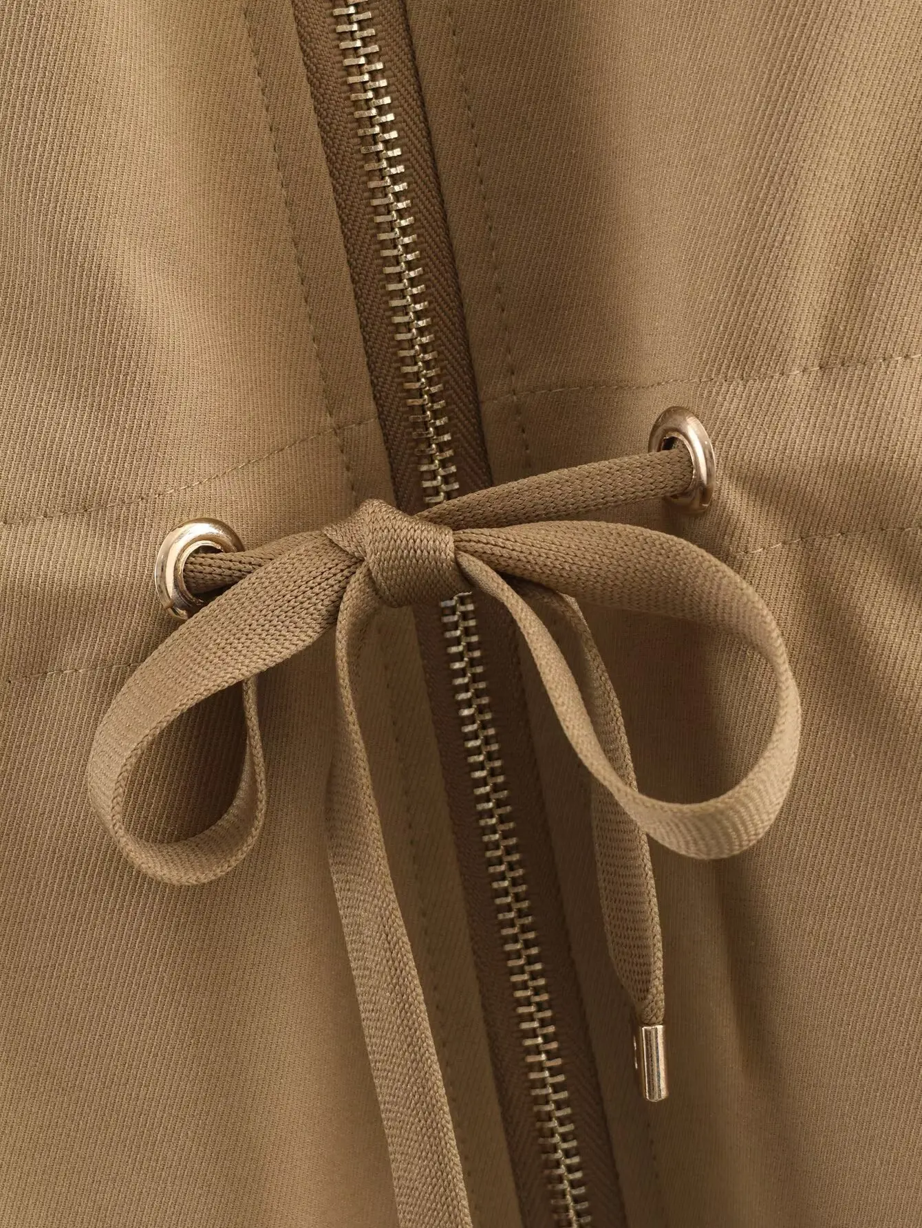 HH Female Causal Pants Suits Long Sleeves Solid Zipper Bomber Jackets+Drawstring Pants Autumn Fashion Safari Wear Khaki Set thumbnail 6