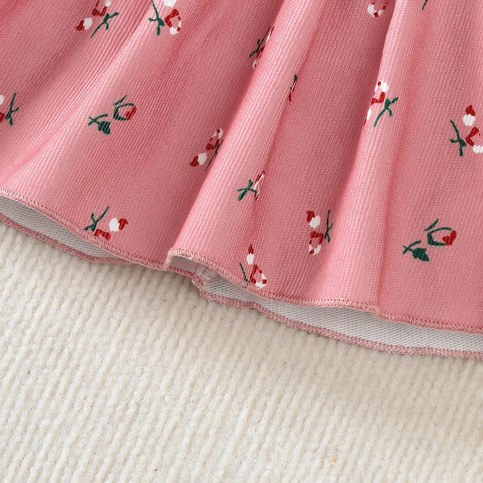 2Pcs/Set Baby girl Dress Small Floral Large bow Summer,Dress+Headband Set suitable for 0-24 Months Baby girls Fashionable Dress thumbnail 6